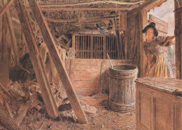 William Henry Hunt,OWS The Outhouse (mk46) Norge oil painting art